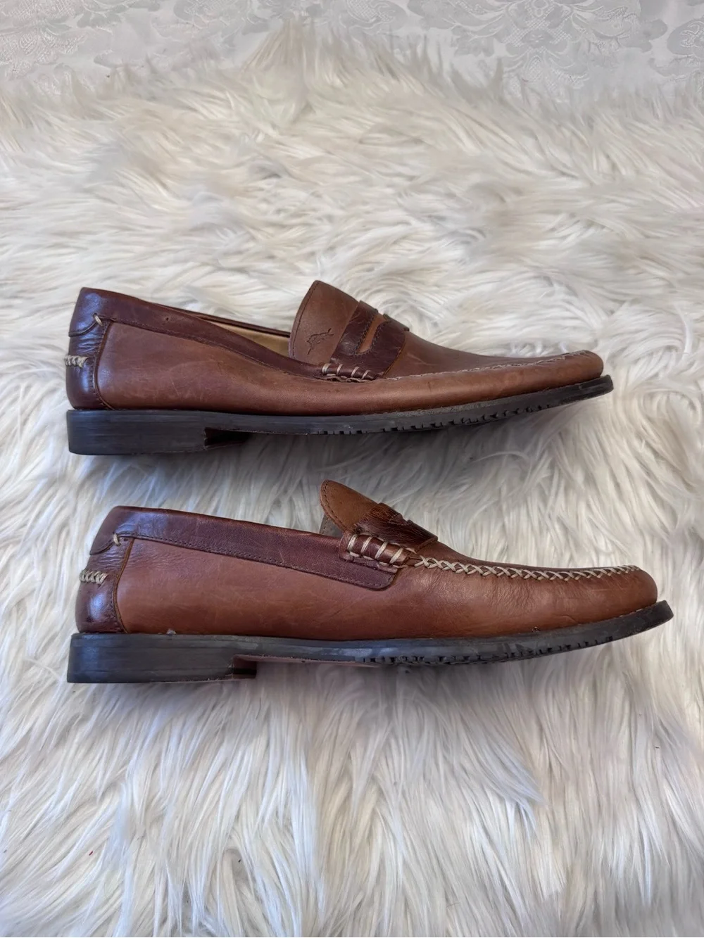 Tommy Bahama Finlay Penny Loafer Shoe 9.5M Preppy Comfort Leather Old Money